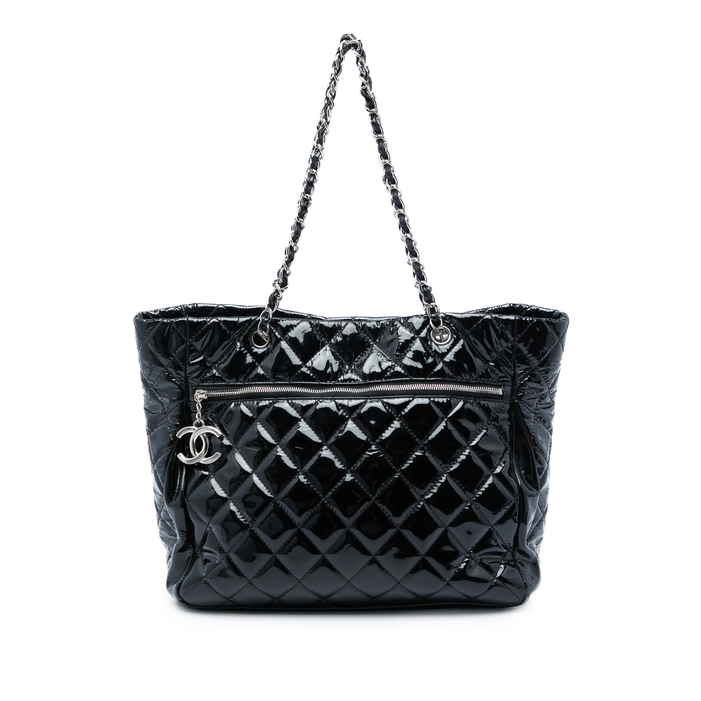 Pre-Loved Chanel Large Quilted Patent Chic and Glitter Tote